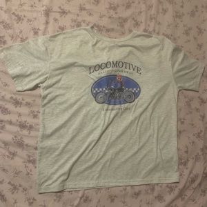 DAZY Motorcycle And Letter Graphic Drop Shoulder Tee